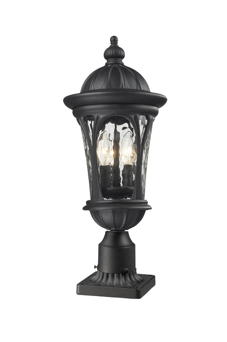 Z-Lite 543PHM-BK-PM Three Light Outdoor Pier Mount, Black