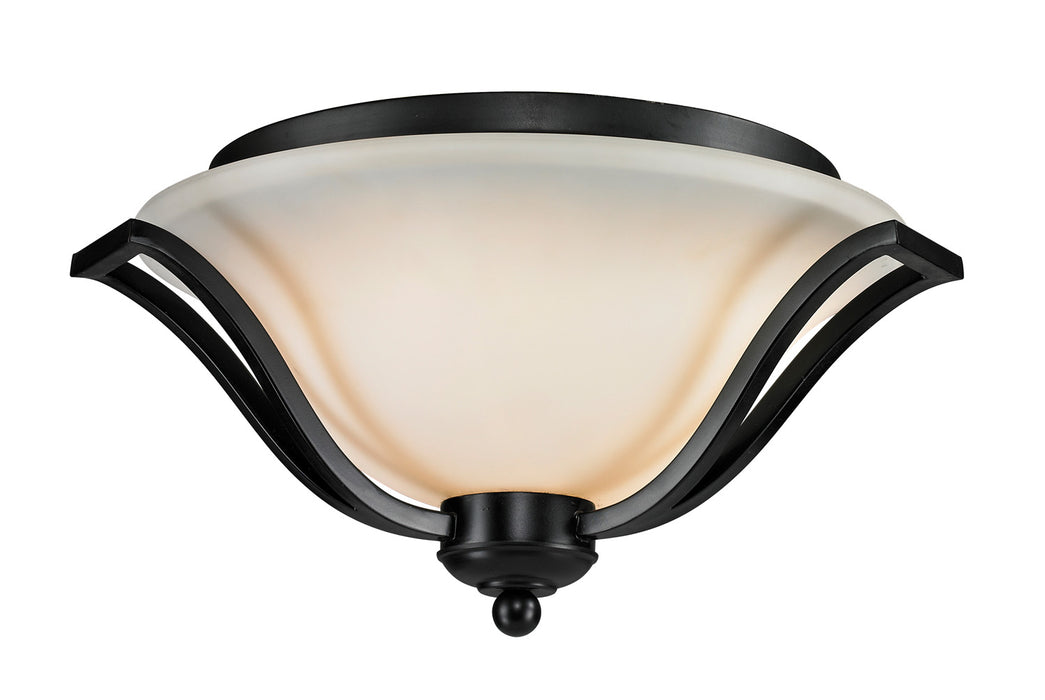 Z-Lite 702F3-BRZ Three Light Flush Mount, Bronze