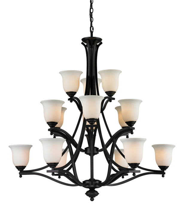 Z-Lite 703-15-MB 15 Light Chandelier, Matte Black