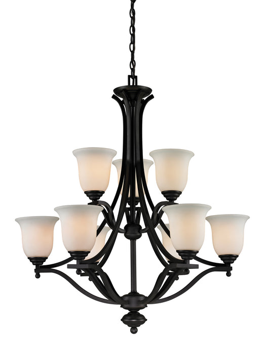 Z-Lite 703-9-MB Nine Light Chandelier, Matte Black