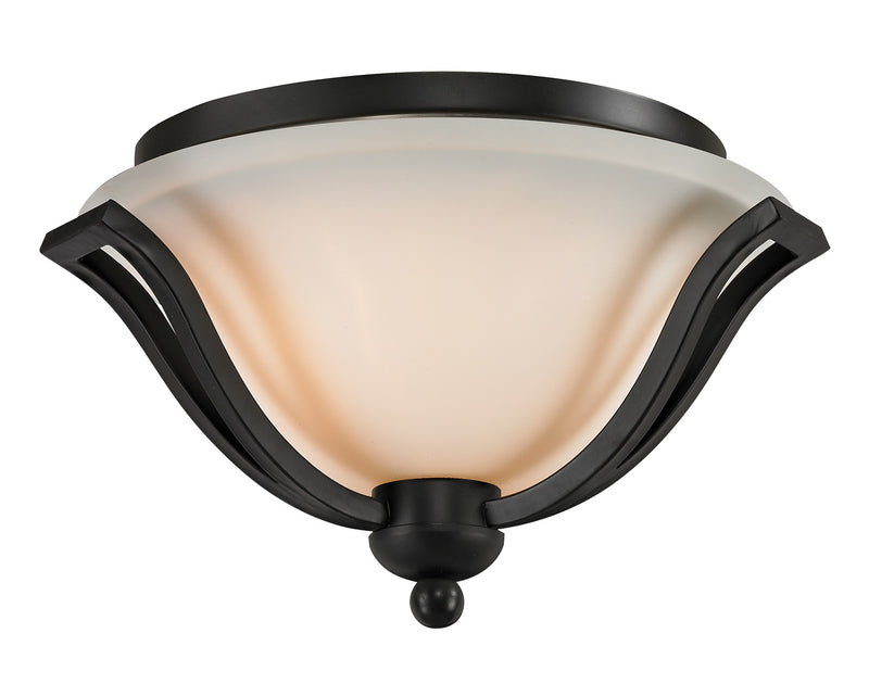 Z-Lite 703F2-MB Two Light Flush Mount, Matte Black