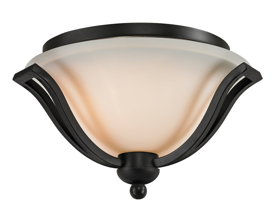Z-Lite 703F2-MB Two Light Flush Mount, Matte Black