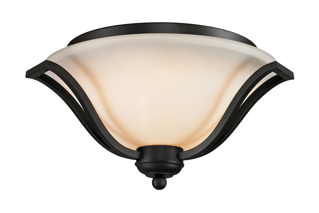 Z-Lite 703F3-MB Three Light Flush Mount, Matte Black