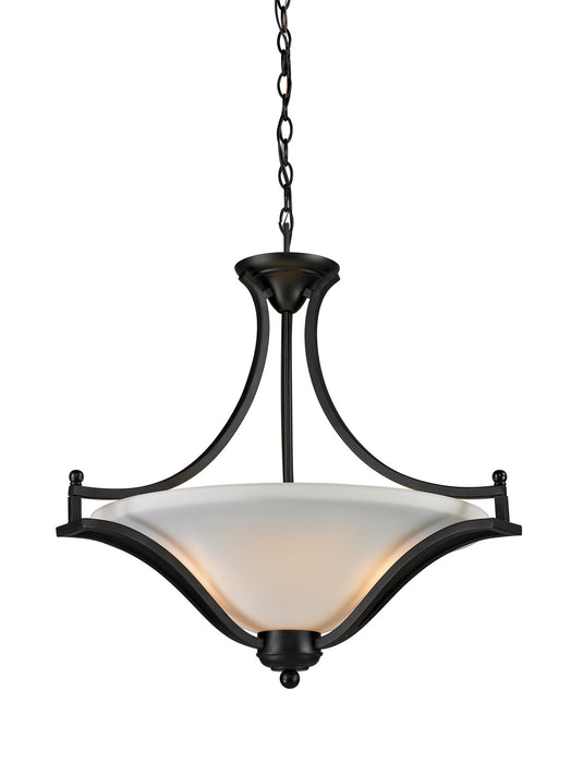 Z-Lite 703P-MB Three Light Pendant, Matte Black