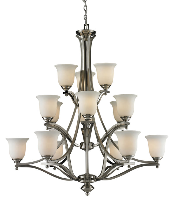 Z-Lite 704-15-BN 15 Light Chandelier, Brushed Nickel