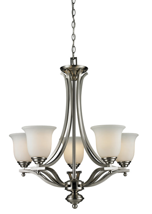 Z-Lite 704-5-BN Five Light Chandelier, Brushed Nickel