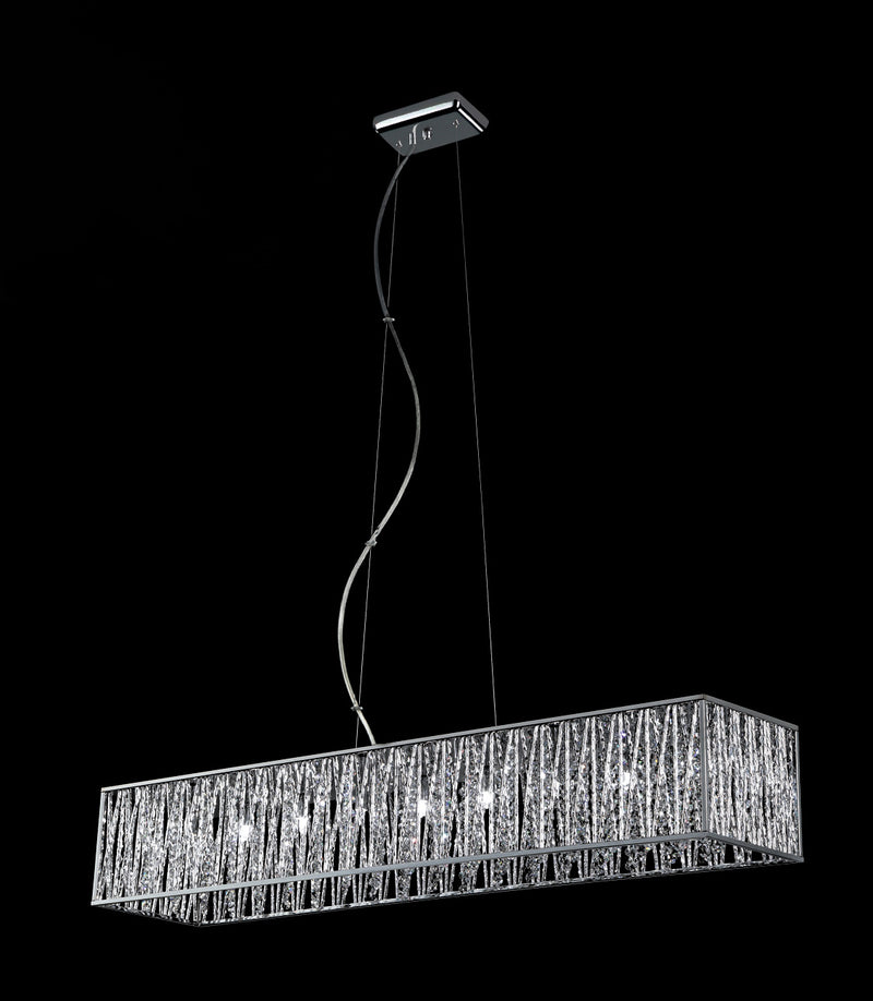 Z-Lite 872CH-45 Nine Light Linear Chandelier, Chrome
