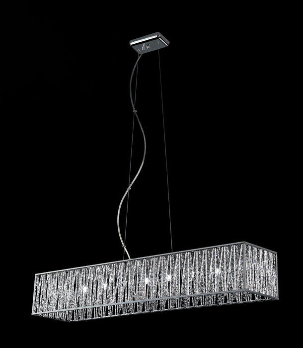 Z-Lite 872CH-45 Nine Light Linear Chandelier, Chrome