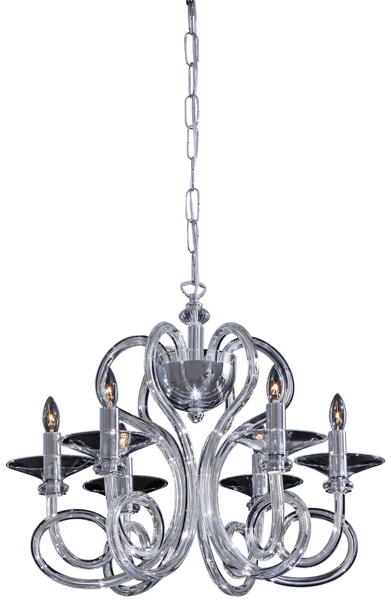 Metropolitan N9176 Six Light Chandelier, Chrome