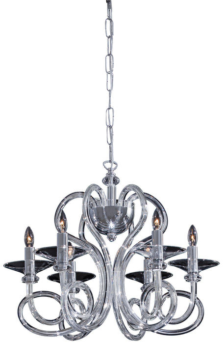 Metropolitan N9176 Six Light Chandelier, Chrome