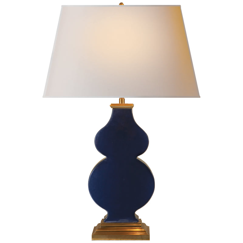 Visual Comfort Signature AH 3063MB-NP One Light Table Lamp, Midnight Blue Porcelain