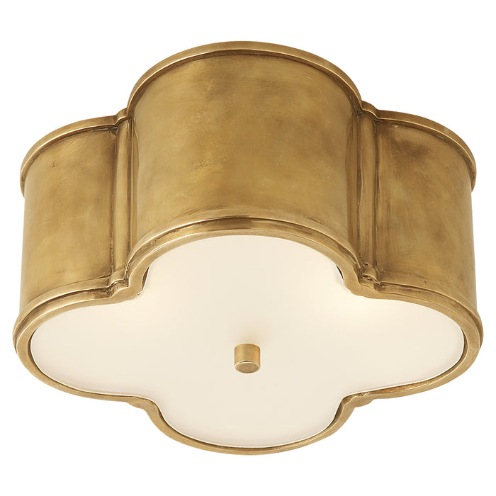 Visual Comfort Signature AH 4014NB-FG Two Light Flush Mount, Natural Brass