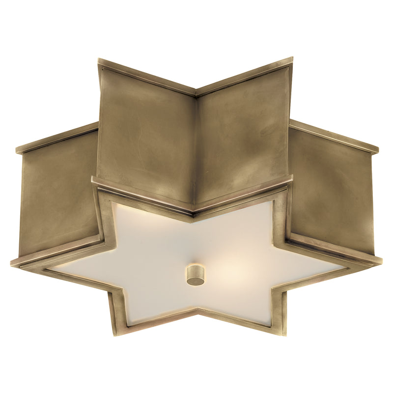Visual Comfort Signature AH 4016NB-FG Two Light Flush Mount, Natural Brass