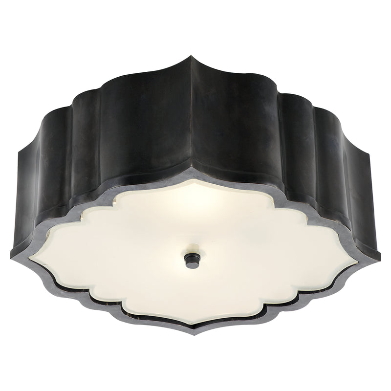 Visual Comfort Signature AH 4025GM-FG Three Light Flush Mount, Gun Metal