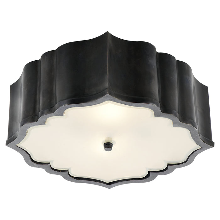 Visual Comfort Signature AH 4025GM-FG Three Light Flush Mount, Gun Metal