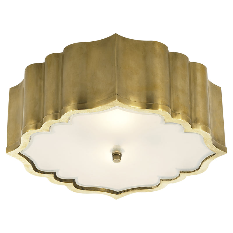 Visual Comfort Signature AH 4025NB-FG Three Light Flush Mount, Natural Brass