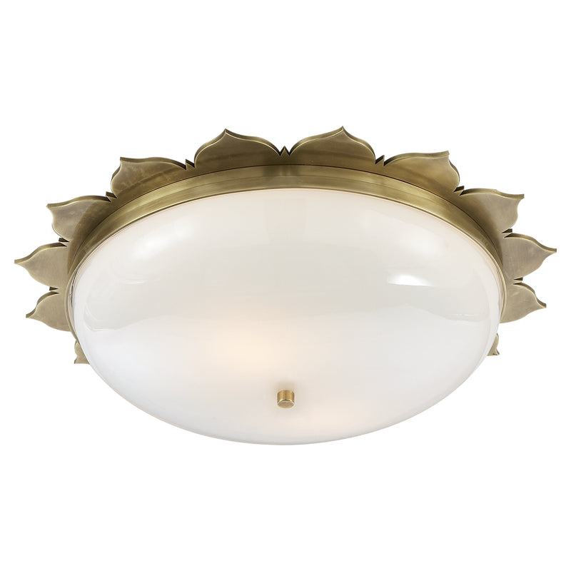Visual Comfort Signature AH 4030NB-WG Two Light Flush Mount, Natural Brass