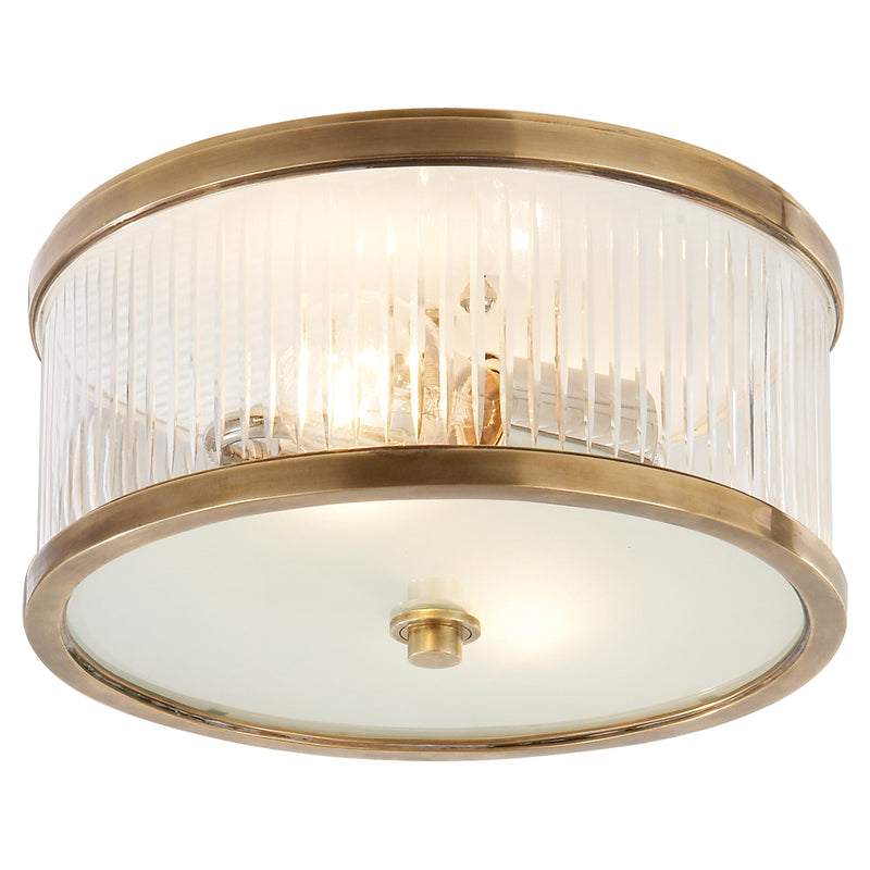 Visual Comfort Signature AH 4200HAB-FG Two Light Flush Mount, Hand-Rubbed Antique Brass