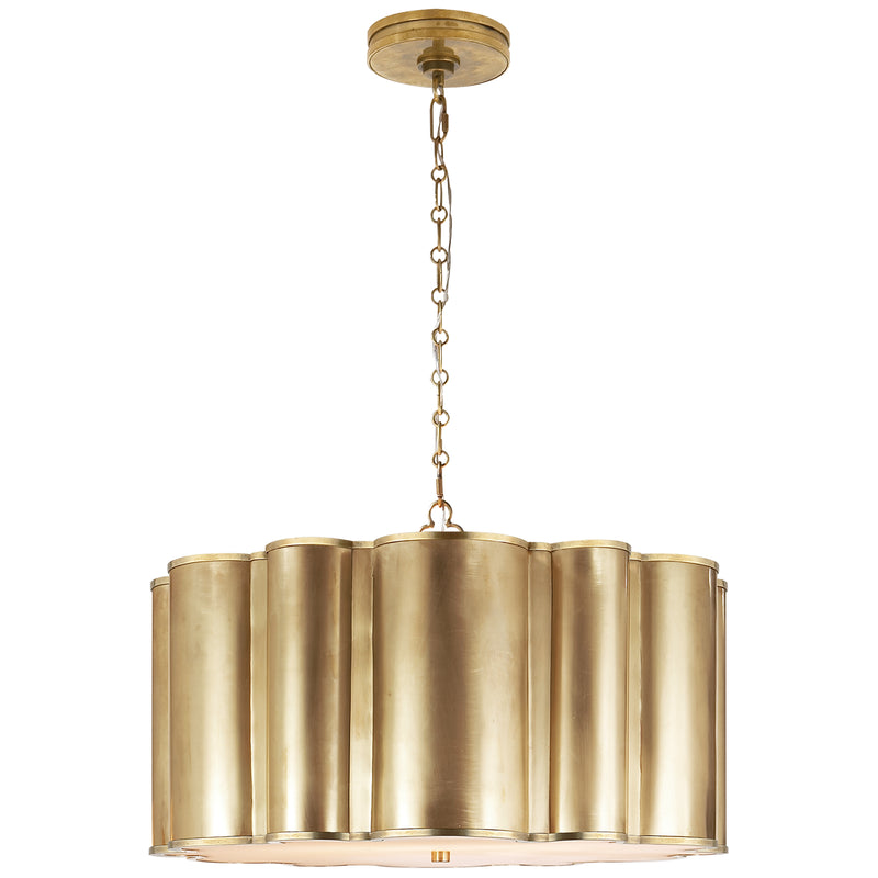 Visual Comfort Signature AH 5215NB Four Light Pendant, Natural Brass