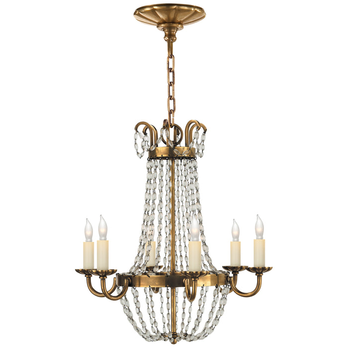 Visual Comfort Signature CHC 1407AB-SG Six Light Chandelier, Antique-Burnished Brass