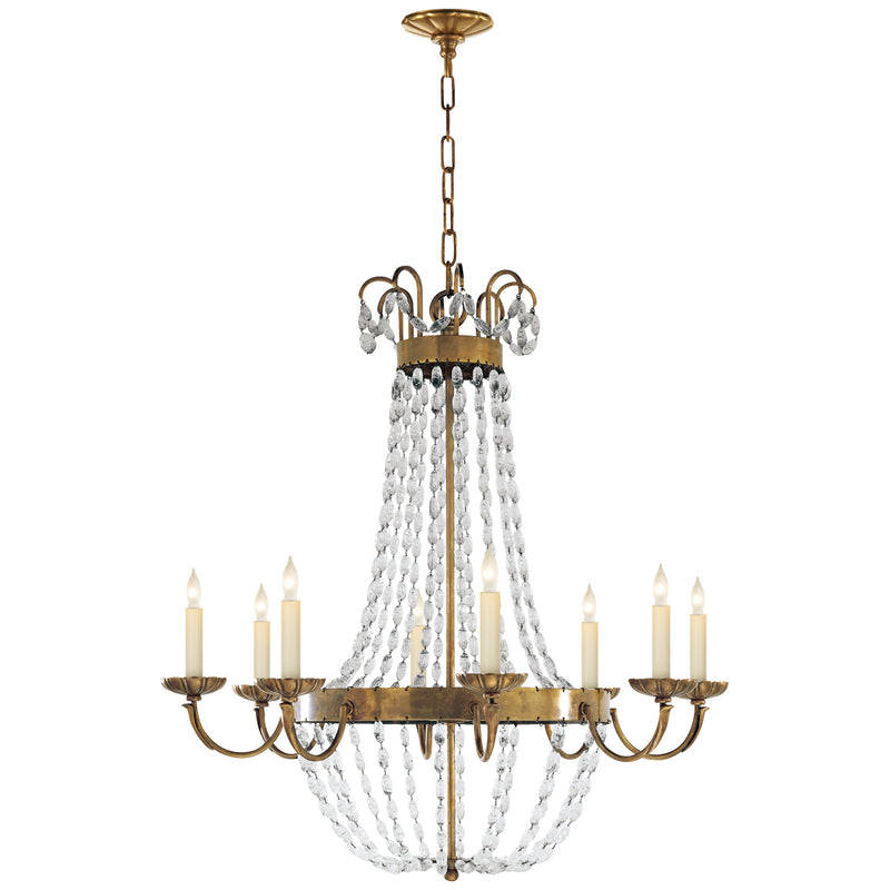Visual Comfort Signature CHC 1408AB-SG Eight Light Chandelier, Antique-Burnished Brass