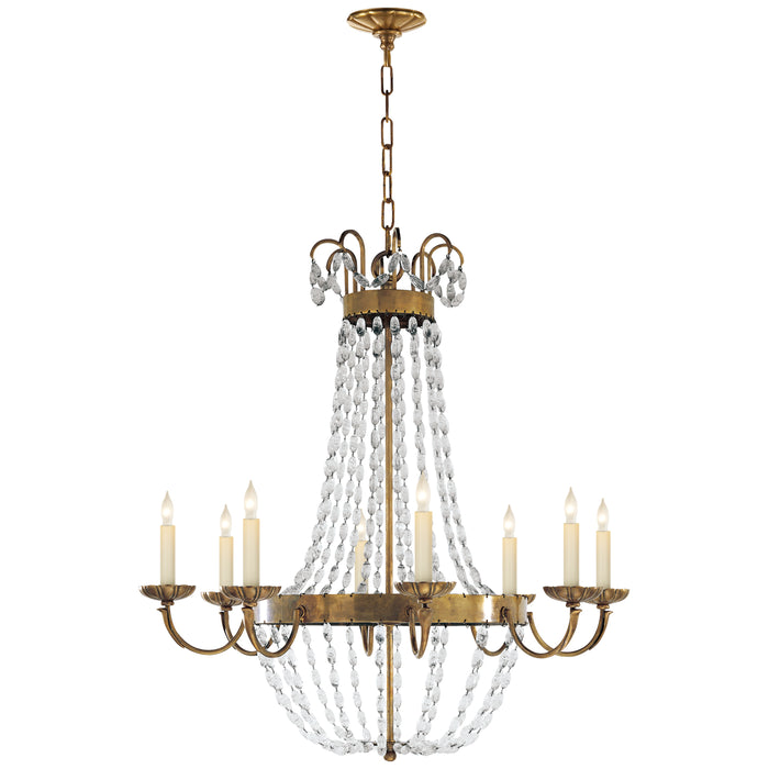 Visual Comfort Signature CHC 1408AB-SG Eight Light Chandelier, Antique-Burnished Brass