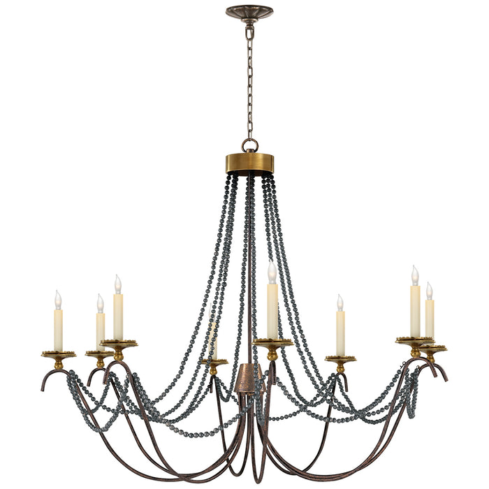 Visual Comfort Signature CHC 1413R Eight Light Chandelier, Hand Painted Rust Finish