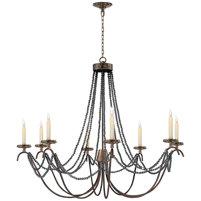 Visual Comfort Signature CHC 1413R Eight Light Chandelier, Hand Painted Rust Finish