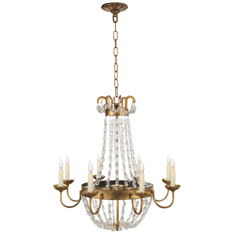 Visual Comfort Signature CHC 1426GI-SG Eight Light Chandelier, Gilded Iron