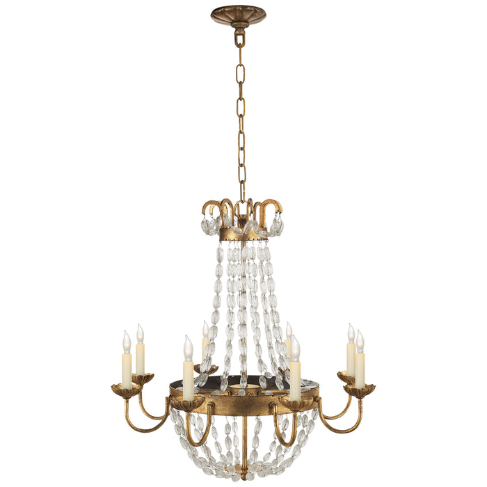 Visual Comfort Signature CHC 1426GI-SG Eight Light Chandelier, Gilded Iron