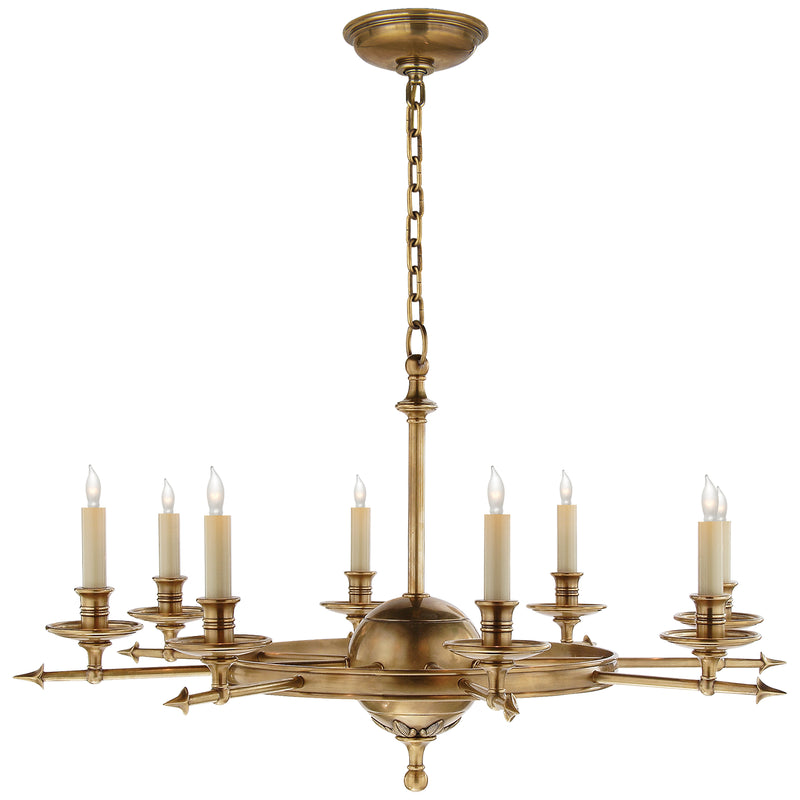 Visual Comfort Signature CHC 1447AB Eight Light Chandelier, Antique-Burnished Brass
