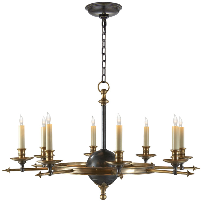 Visual Comfort Signature CHC 1447BZ/AB Eight Light Chandelier, Bronze with Antique Brass