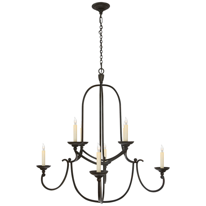 Visual Comfort Signature CHC 1494AI Eight Light Chandelier, Aged Iron