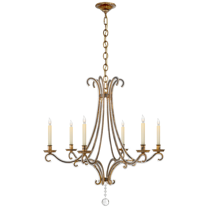 Visual Comfort Signature CHC 1550GI-CG Six Light Chandelier, Gilded Iron