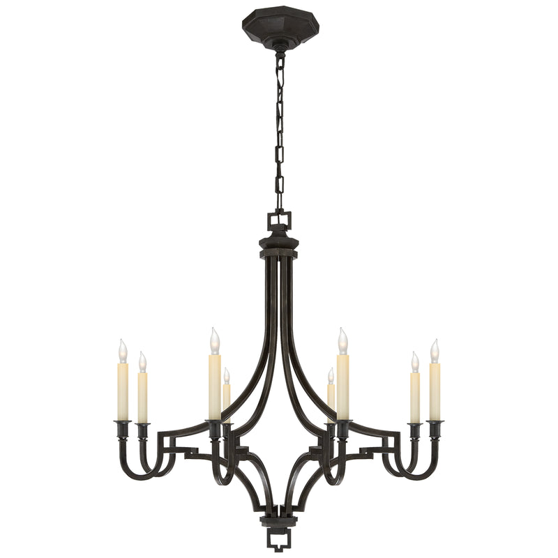 Visual Comfort Signature CHC 1561AI Eight Light Chandelier, Aged Iron