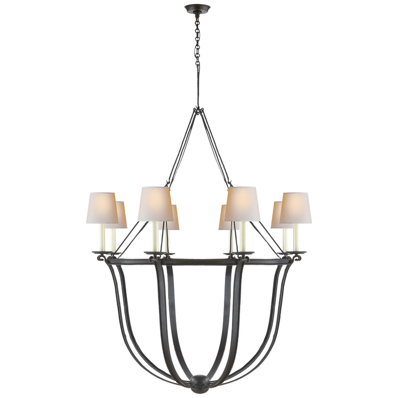 Visual Comfort Signature CHC 1577AI-NP Eight Light Chandelier, Aged Iron