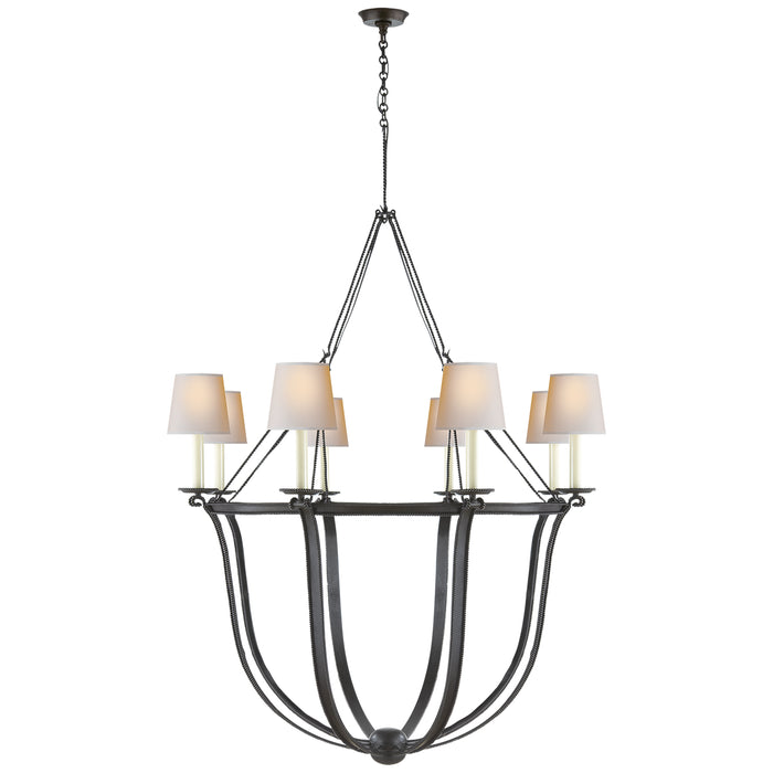 Visual Comfort Signature CHC 1577AI-NP Eight Light Chandelier, Aged Iron