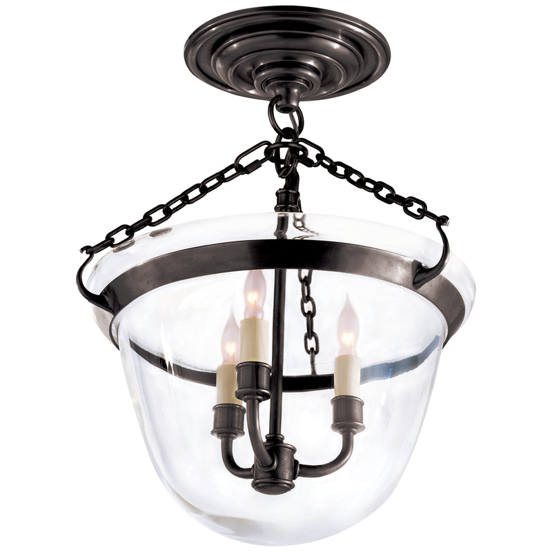 Visual Comfort Signature CHC 2109BZ Three Light Semi-Flush Mount, Bronze