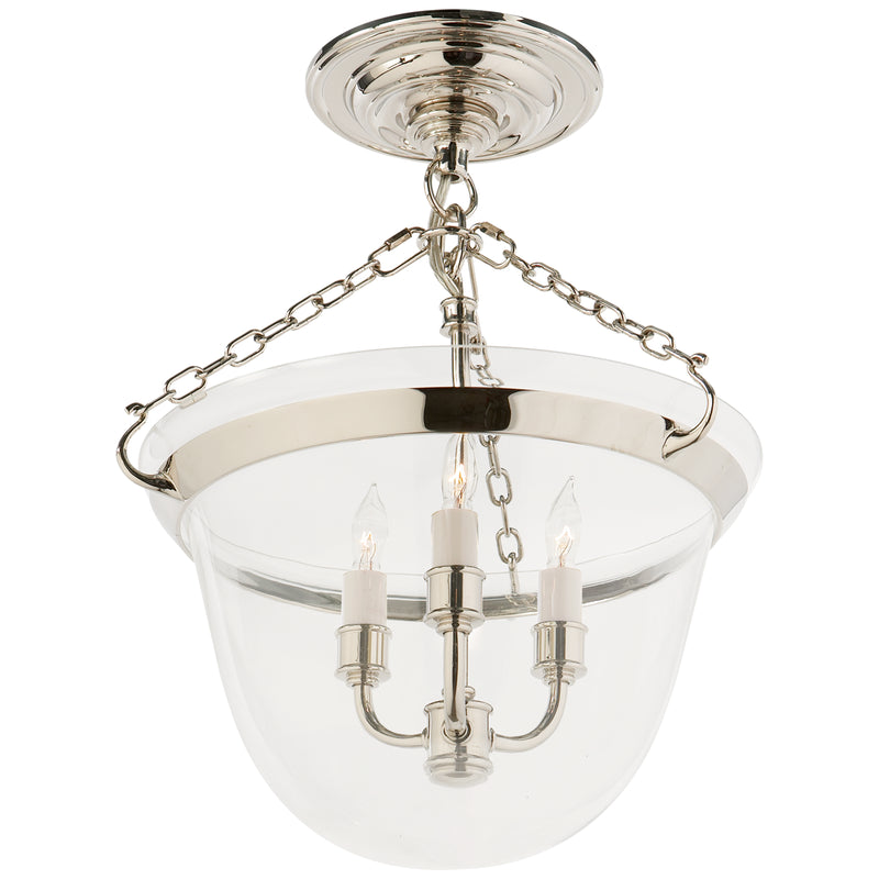 Visual Comfort Signature CHC 2109PN Three Light Semi-Flush Mount, Polished Nickel