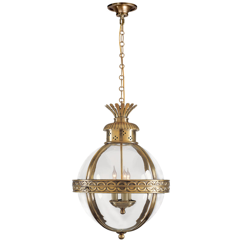 Visual Comfort Signature CHC 2111AB-CG Three Light Lantern, Antique-Burnished Brass