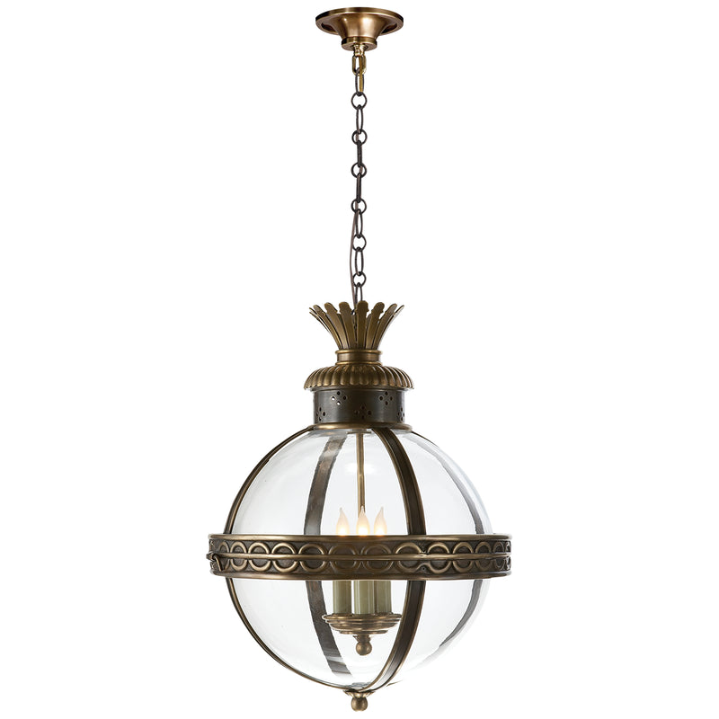 Visual Comfort Signature CHC 2111BZ/AB-CG Three Light Lantern, Bronze with Antique Brass