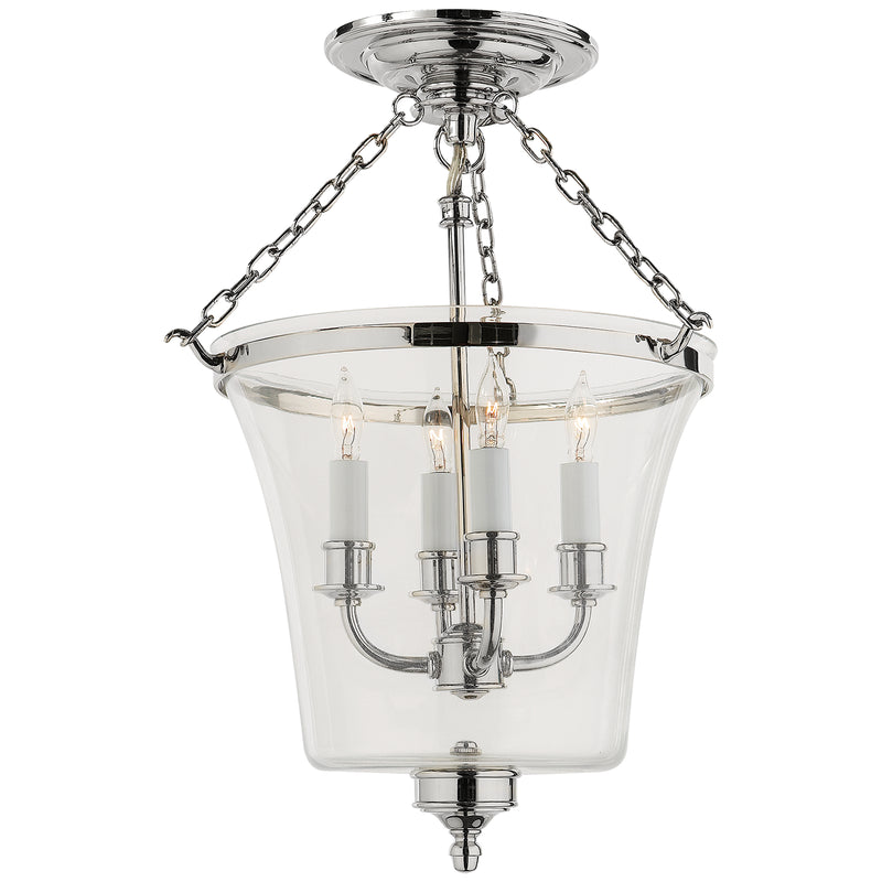 Visual Comfort Signature CHC 2209PN Four Light Semi-Flush Mount, Polished Nickel
