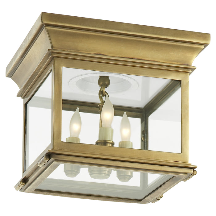 Visual Comfort Signature CHC 4128AB-CG Three Light Flush Mount, Antique-Burnished Brass