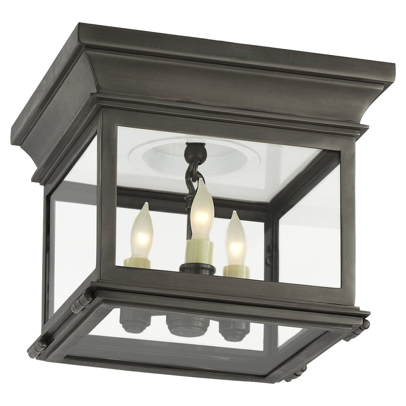 Visual Comfort Signature CHC 4128BZ-CG Three Light Flush Mount, Bronze