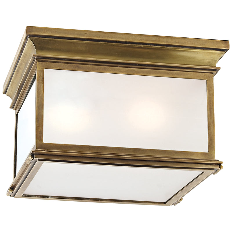 Visual Comfort Signature CHC 4129AB-FG Three Light Flush Mount, Antique-Burnished Brass