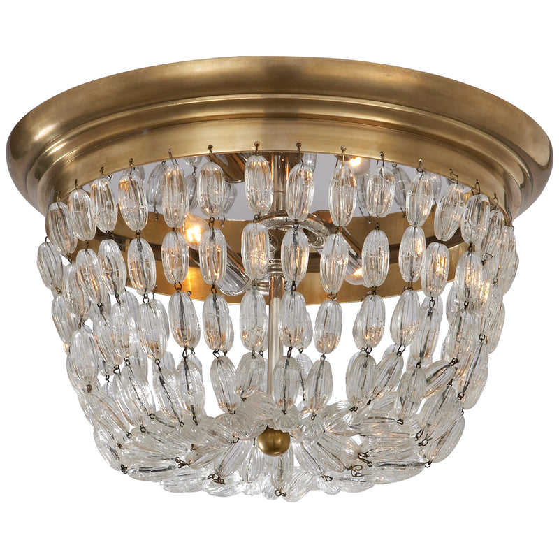 Visual Comfort Signature CHC 4207AB-SG Two Light Flush Mount, Antique-Burnished Brass