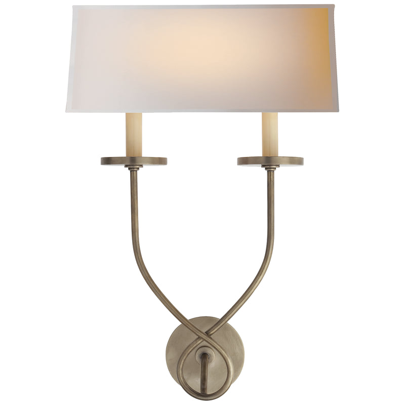 Visual Comfort Signature CHD 1612AN-NP Two Light Wall Sconce, Antique Nickel