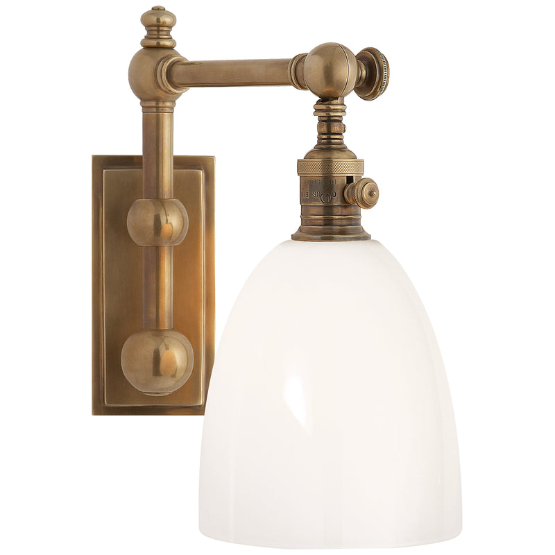 Visual Comfort Signature CHD 2153AB-WG One Light Wall Sconce, Antique-Burnished Brass