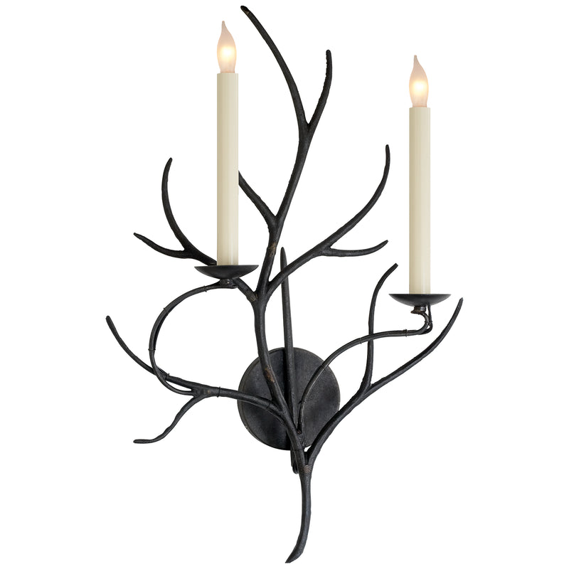 Visual Comfort Signature CHD 2470AI Two Light Wall Sconce, Aged Iron