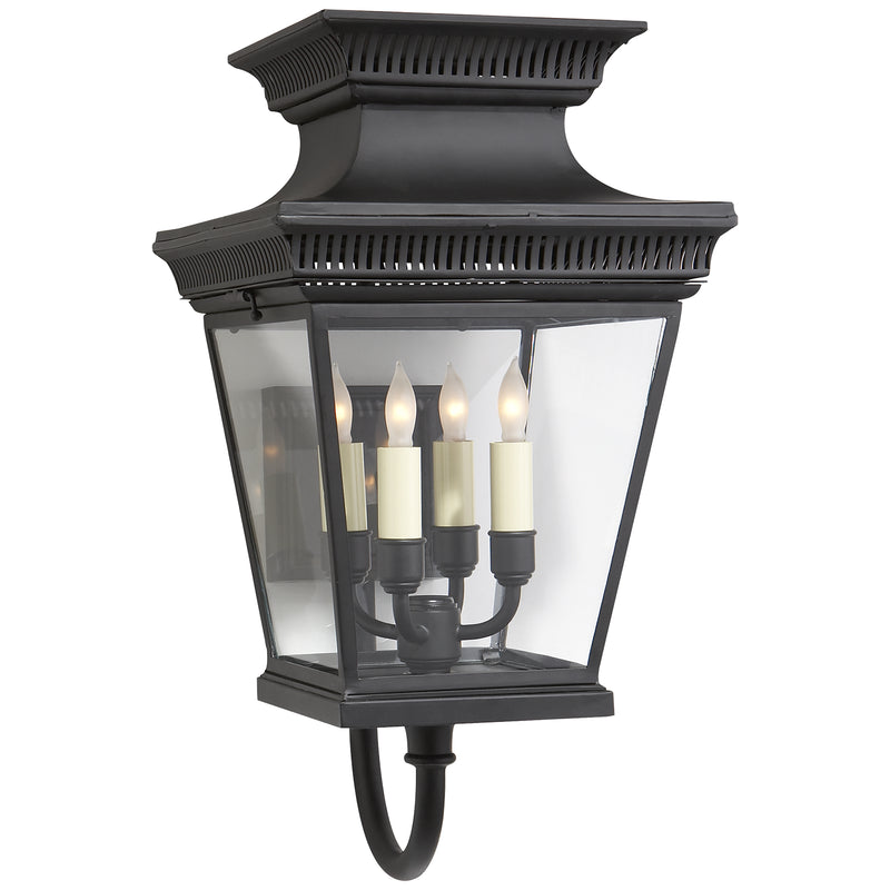 Visual Comfort Signature CHD 2952BLK Four Light Wall Lantern, Matte Black